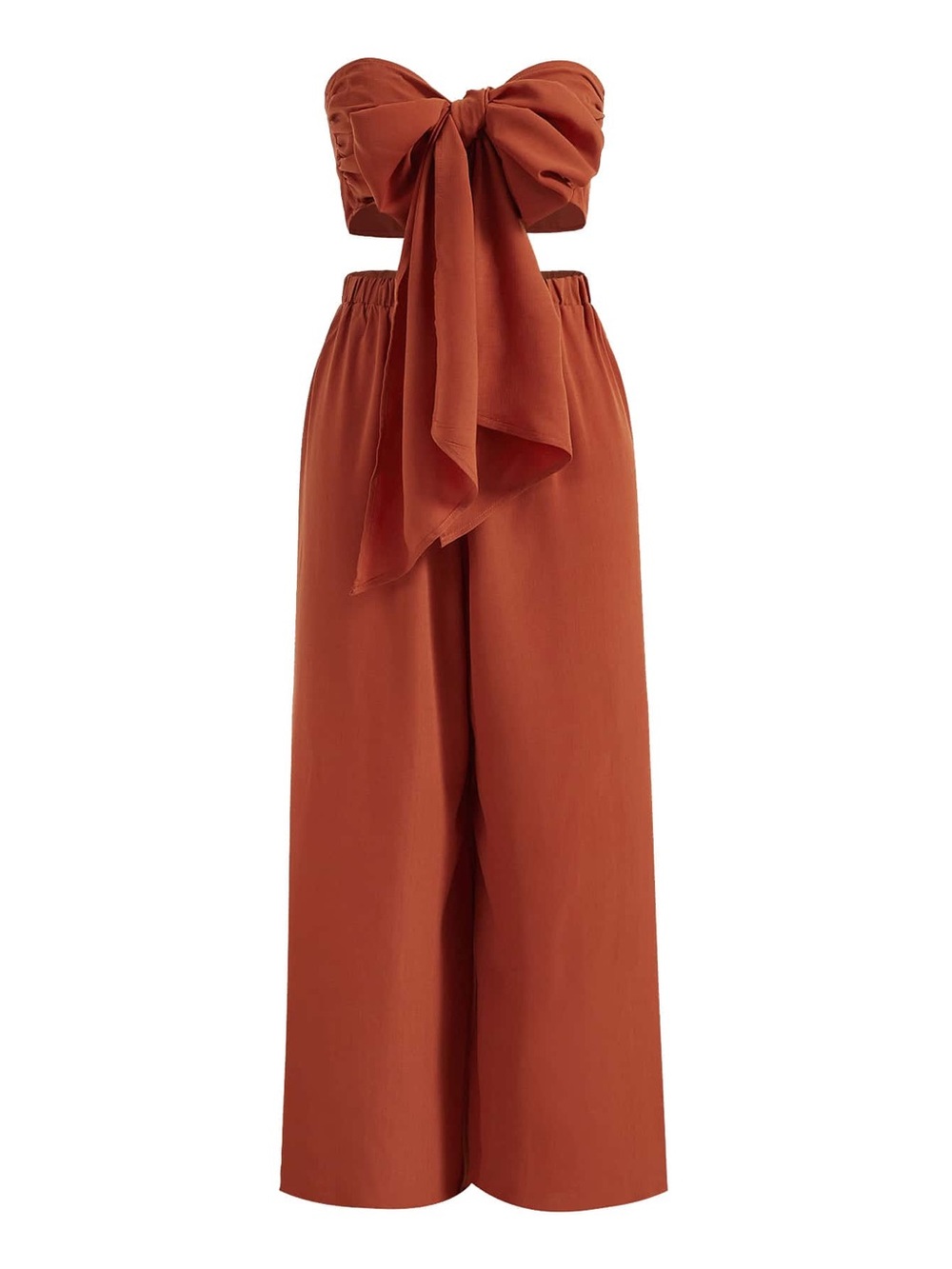SHEIN Clasi Plus Tie Front Tube Top & Wide Leg Pants Size 0X
